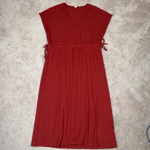 Old Navy Dress Womens XXL Terracotta Orange Ribbed Dolman Country Cottagecore